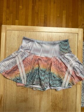 FP Movement Free People Pleats And Thank You Printed Skort Size Small Gorpcore